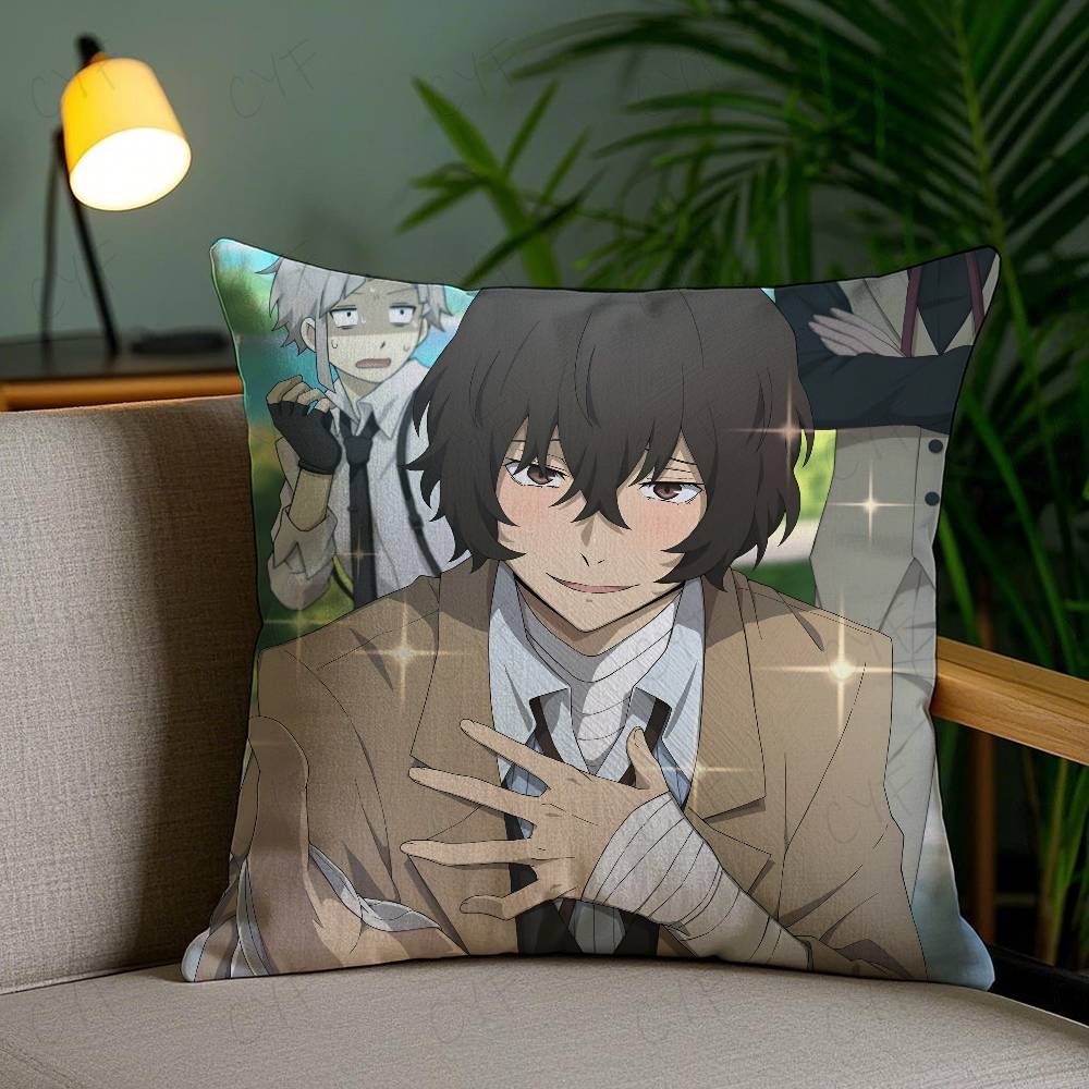 Cool O-Osamu D-Dazai Anime Pillow Case Custom Printed Brushed Fleece Pillow, Baby Skin-Touch, Eco-Friendly Dye-Sublimation Cushi