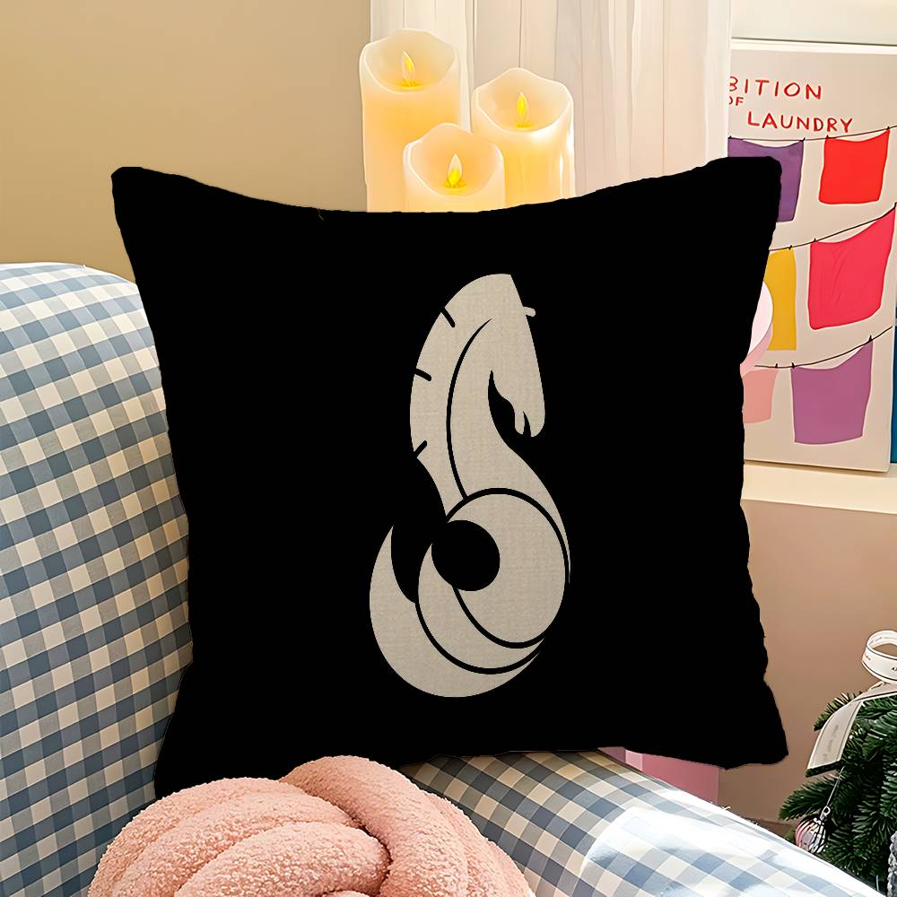BBENETEAU Logo Cushion Cover Inches Farmhouse Decor Home Throw Pillow Covers for Couch Decorations