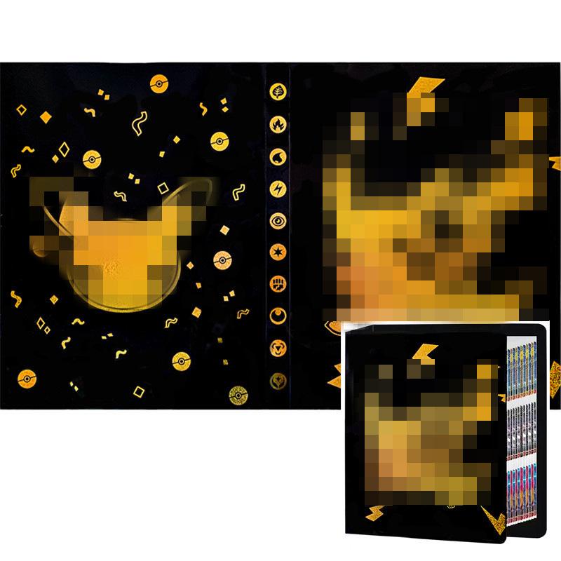 Premium 540-Card Trading Card Album for Pokemon & TCG Collectors, Gold Foil Cover Card Binder, Anime Card Holder Case