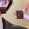 Silver needle resin smudge square fashion simple earrings retro Maillard temperament stud earrings niche high-end earrings