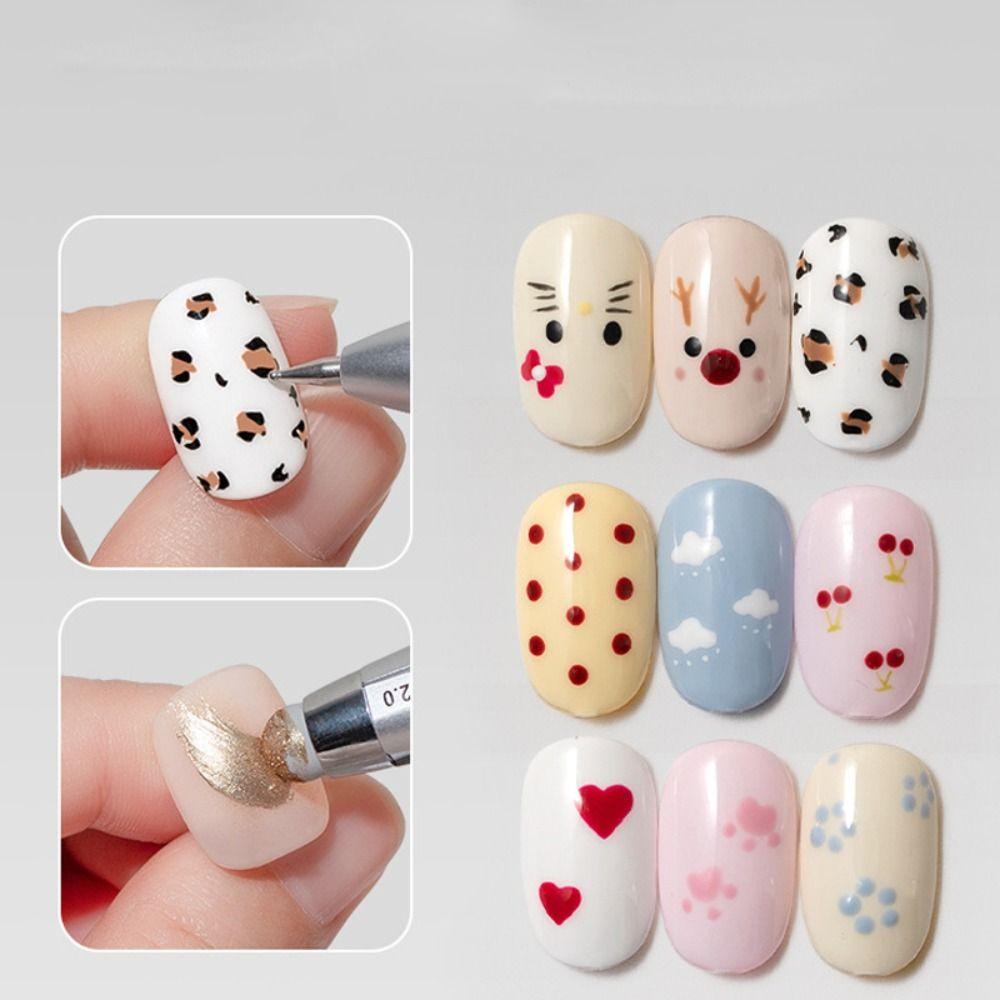 4-in-1 Nail Dotting Pen Press Type Nail Art Tip Dot Paint Nail Art Dotting Pen Beauty Salons DIY