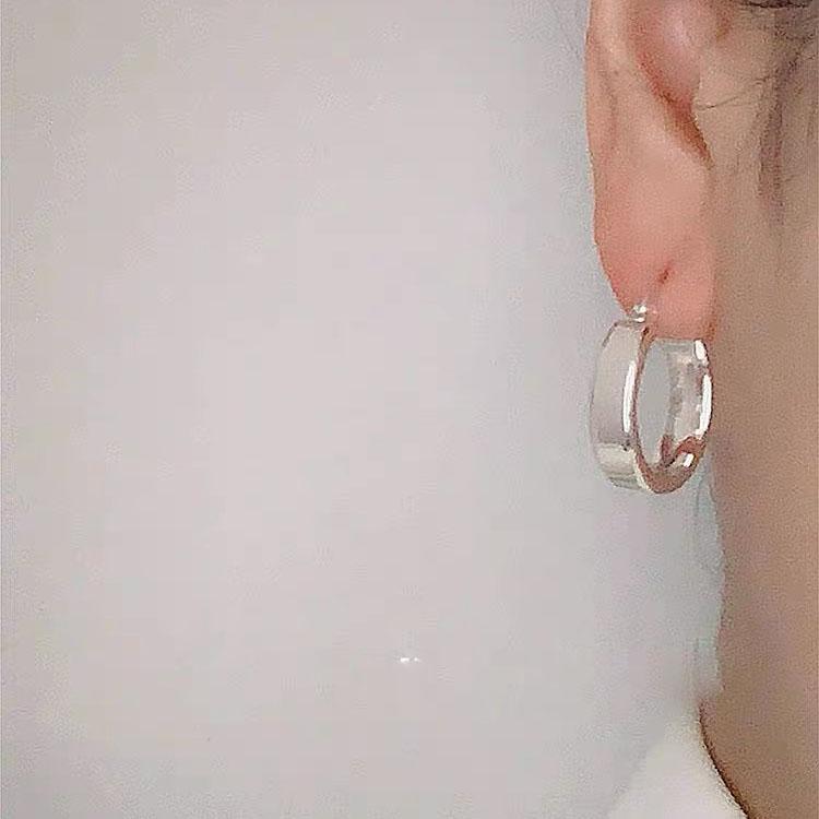 BF CLUB 925 Sterling Silver Earrings For Women Trendy Gold Circle Earring Fine Jewelry Prevent Allergy Party Accessories