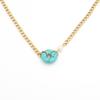 Personalized Light Luxury Stainless Steel Pearl Cuban Chain Natural Stone Pendant Round Turquoise Necklace Jewelry