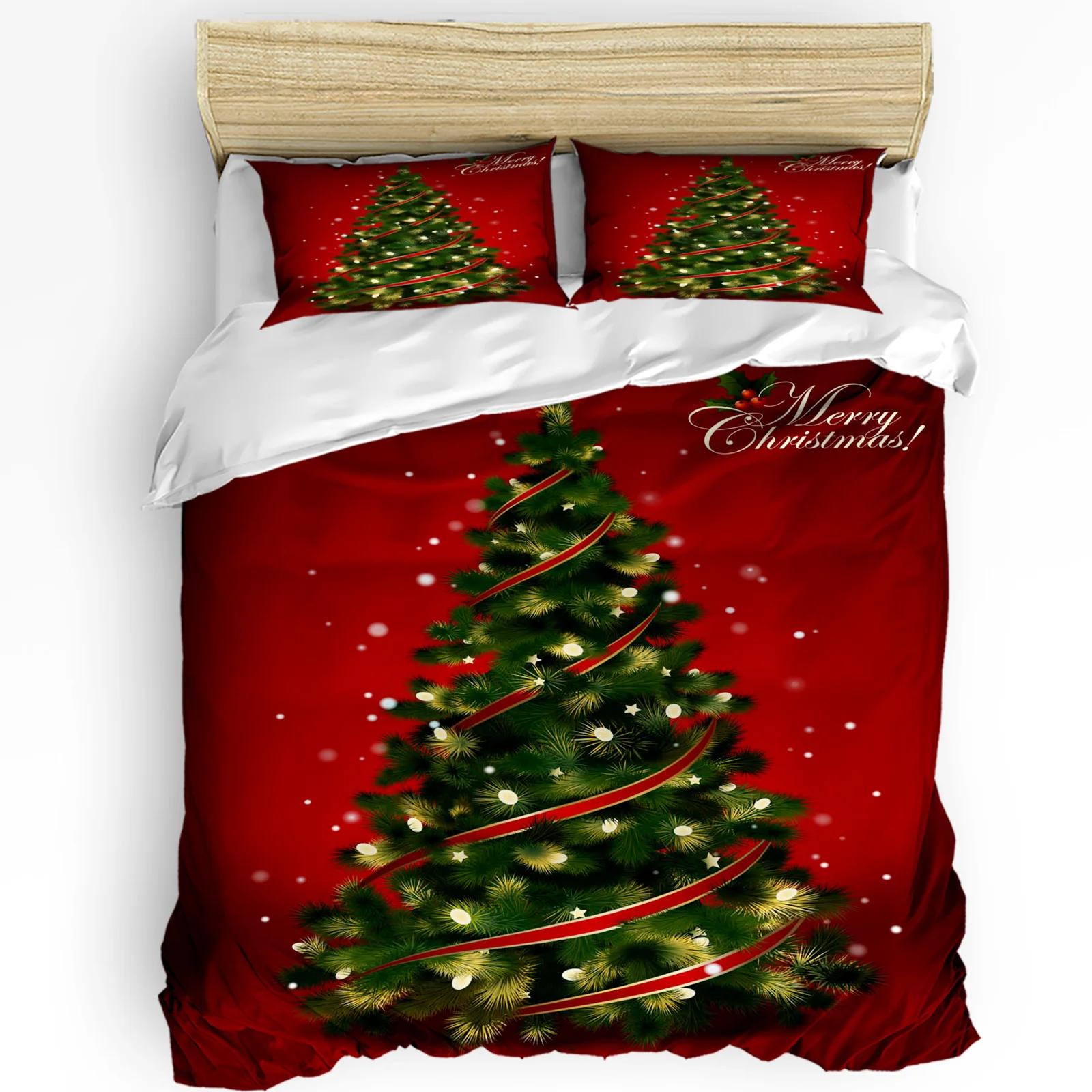 

Рождественская елка, рождественские колокольчики, звезды, пододеяльник, комплект постельного белья, домашний пододеяльник, наволочки, комплект постельного белья для спальни, без простыни EU single(135x200cm)