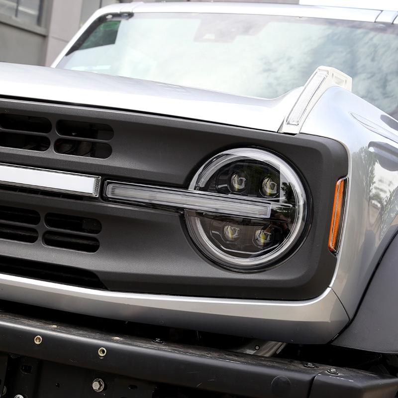 Ford Bronco LED Headlight Assembly: High-End Four-Lens High-Low Beam with Integrated Daytime Running Light.