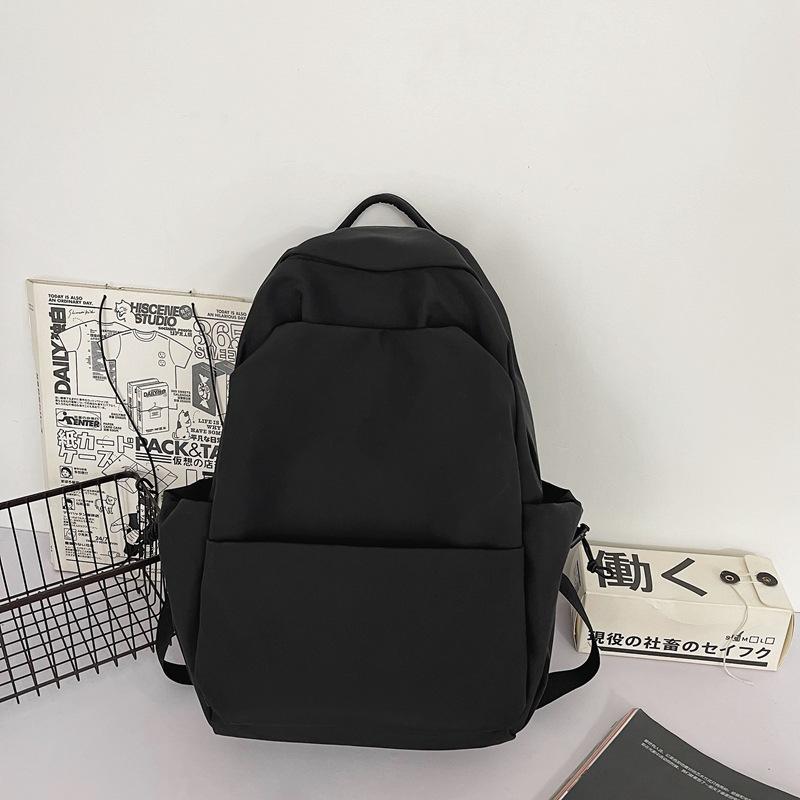 Summer New Nylon Pleated Solid Color Backpack Fashion Street Trend Unisex Couple Backpack