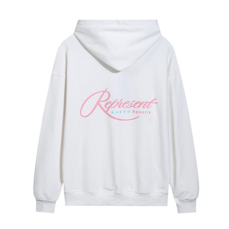 Unisex Hooded Sweatshirt With Letter Print Loose Fit Cotton Pullover Teens Adults Fall Casual Wear