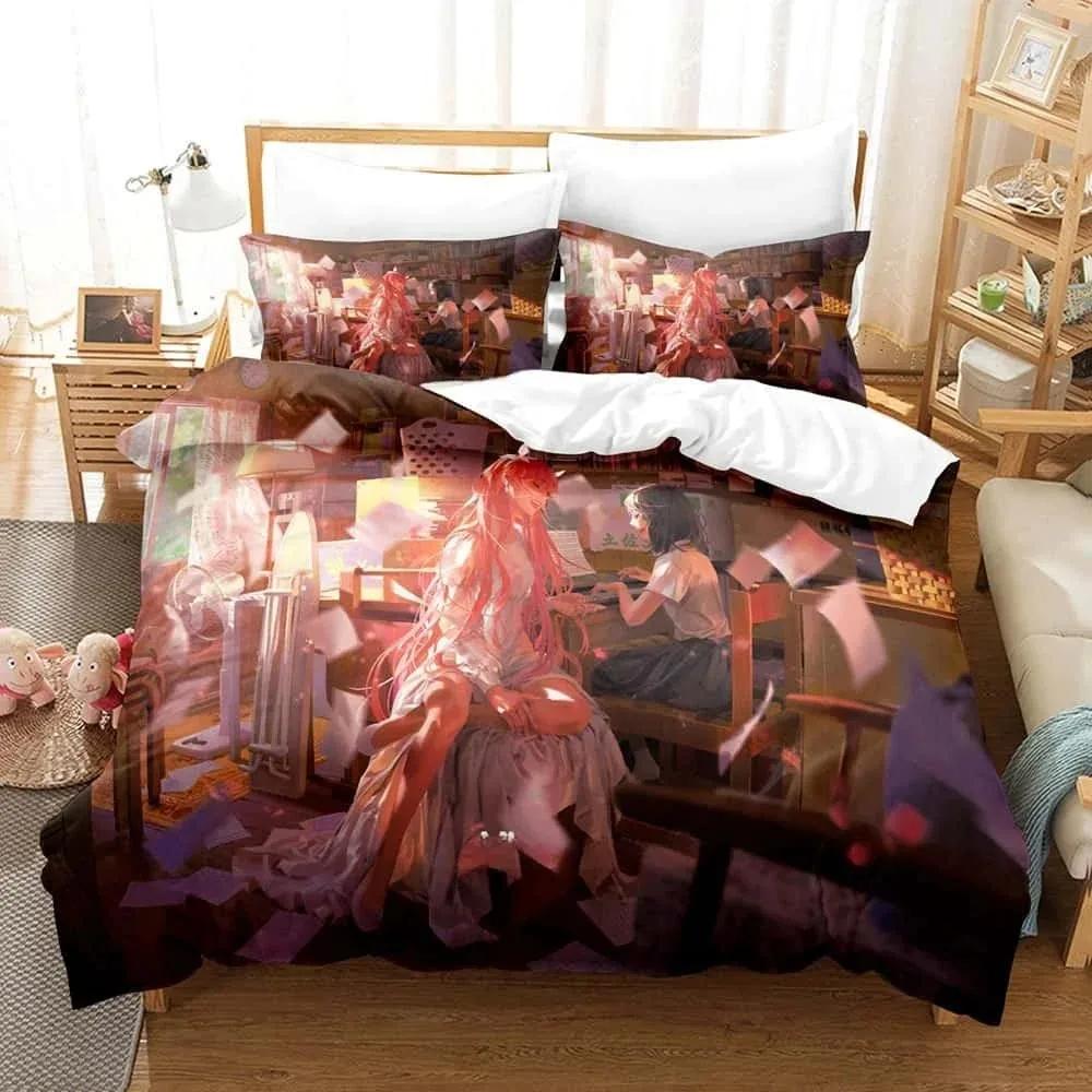 Anime Bed Sheet Set Belle Bedding Set Single Twin Full Queen King Size Bed Set Adult Kid Bedroom Duvet Cover Sets Home Textiles