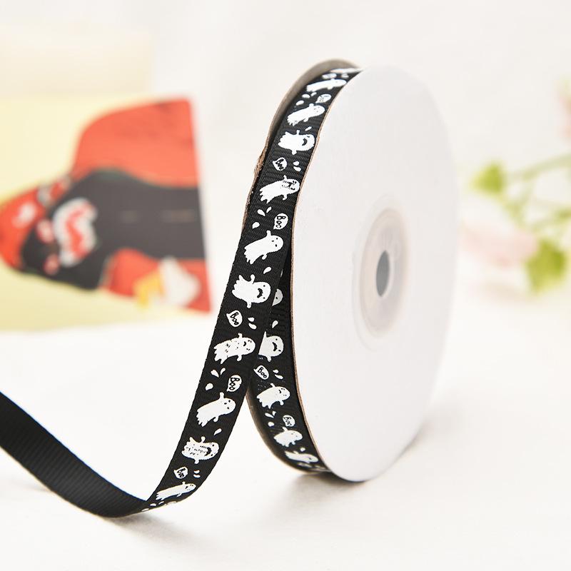 Halloween Ribbon 1cm - Festival Decoration, DIY Hair & Gift Box Accessories