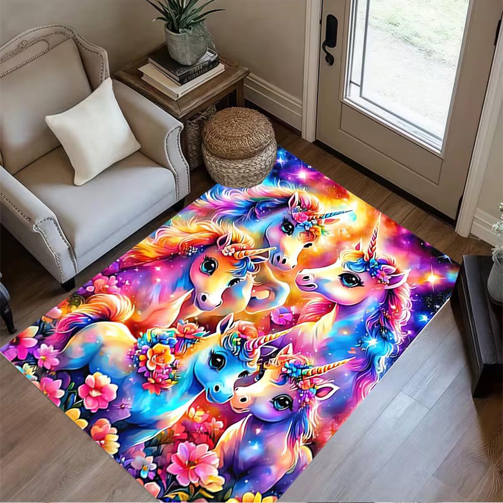1pc Home Carpet with floral design rug non slip for office decor and bedroom gift ideas