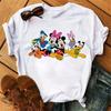 Fashion Cartoon Graphic Printed T-shirt Cute Casual O-Neck Short Sleeves T Shirt Streetwear Y2k Clothes Tops Tees