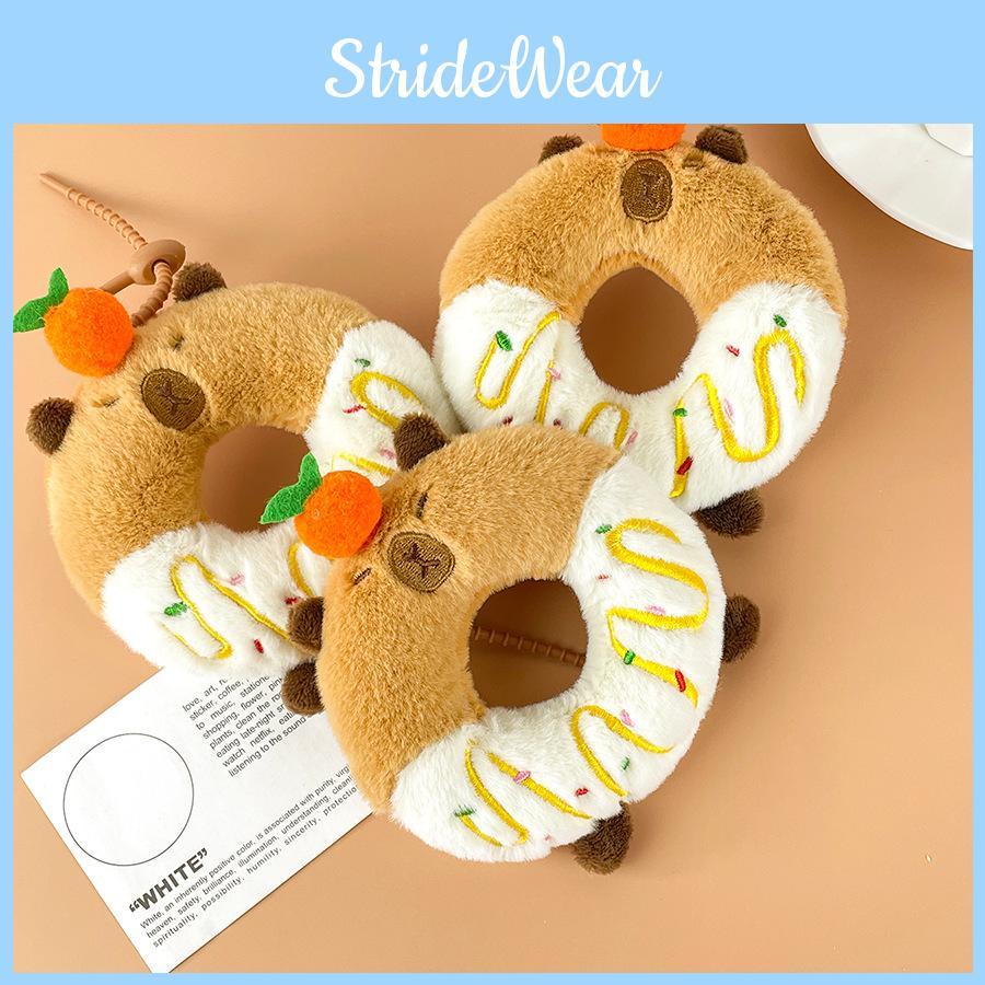 Doughnut Plush Capybara Stuffed Toy Animal Keychain Room Decoration Gifts Kid