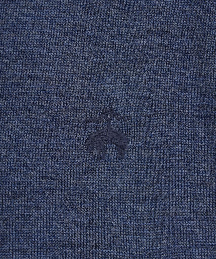 BROOKS BROTHERS Merino Wool Logo Polo Sweater (Indigo) (Bbwtmnf301)