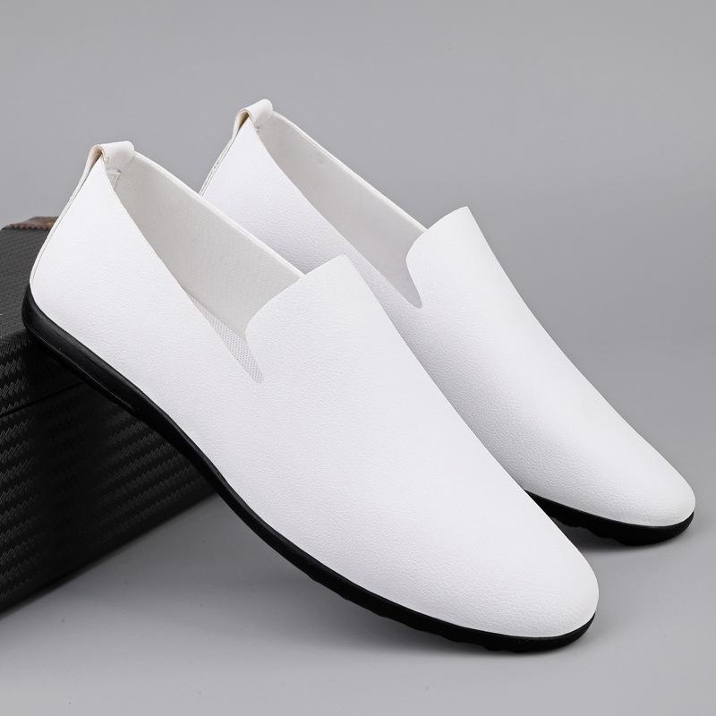 

Men s Soft Leather Shoes Classic Loafers High Quality Cowhide Casual Shoe Slip On Driving Shoes Moccasins Big Size46 Man Shoes 46 білий