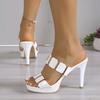 Women's Fashionable Versatile High Heel Sandals with Platform, Women Shoes