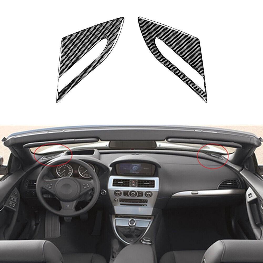 Carbon Fiber Dashboard Defogging Air Outlet Cover For BMW 6 Series E63 E64 04-10
