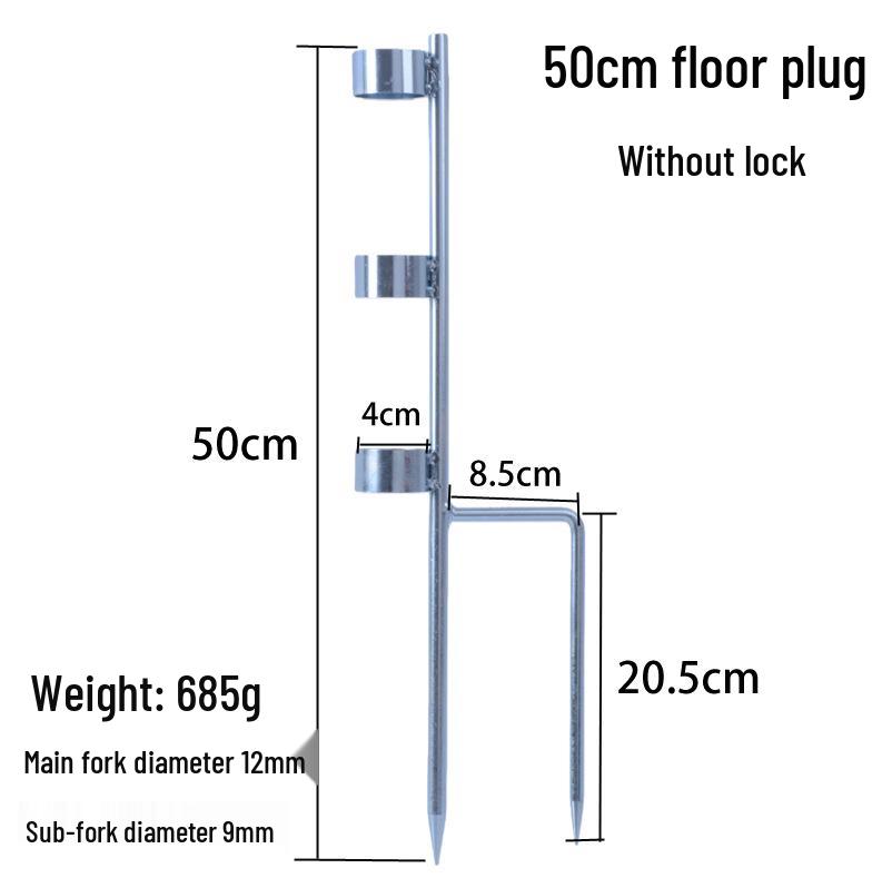 Telescopic Sun Umbrella with Fixing Bracket and Three-Ring Ground Stake