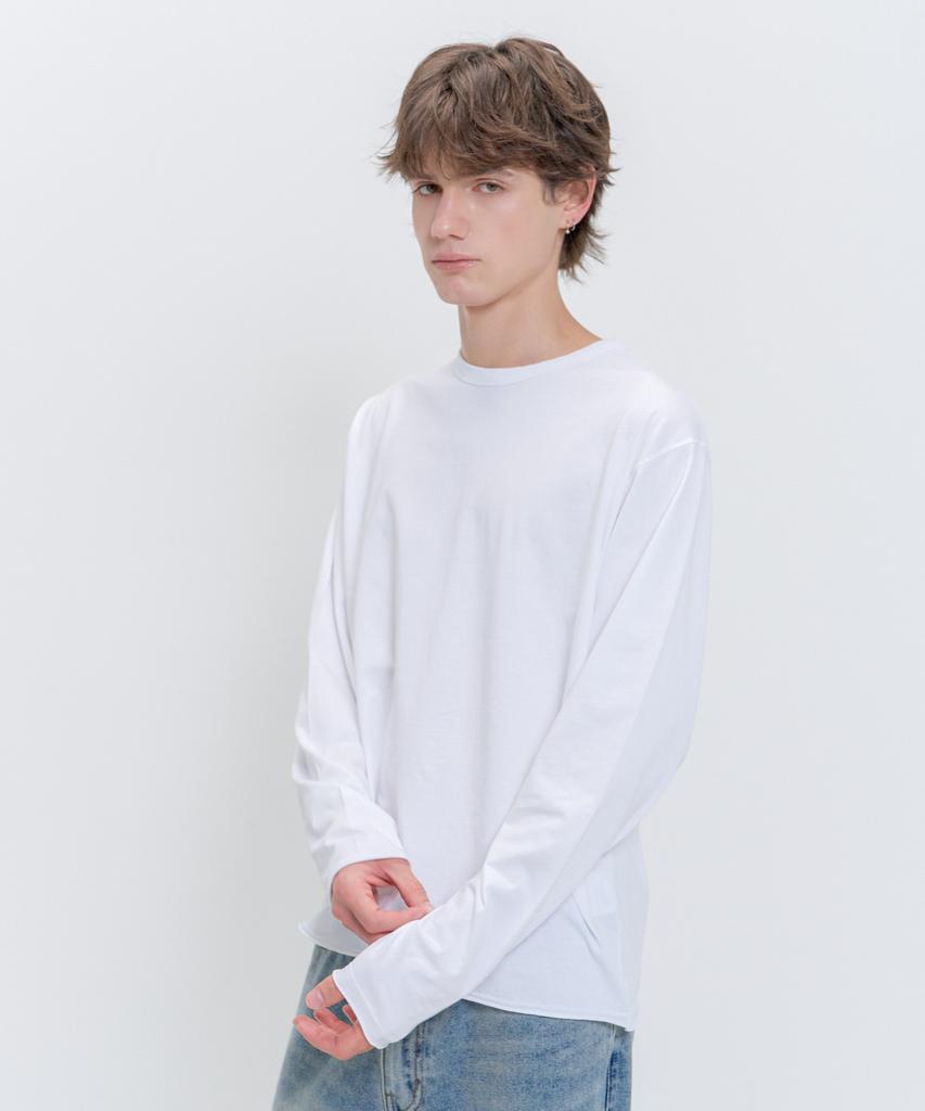 PSSHOPPER Layered Inner Cropped Long Sleeve T-Shirt [White]