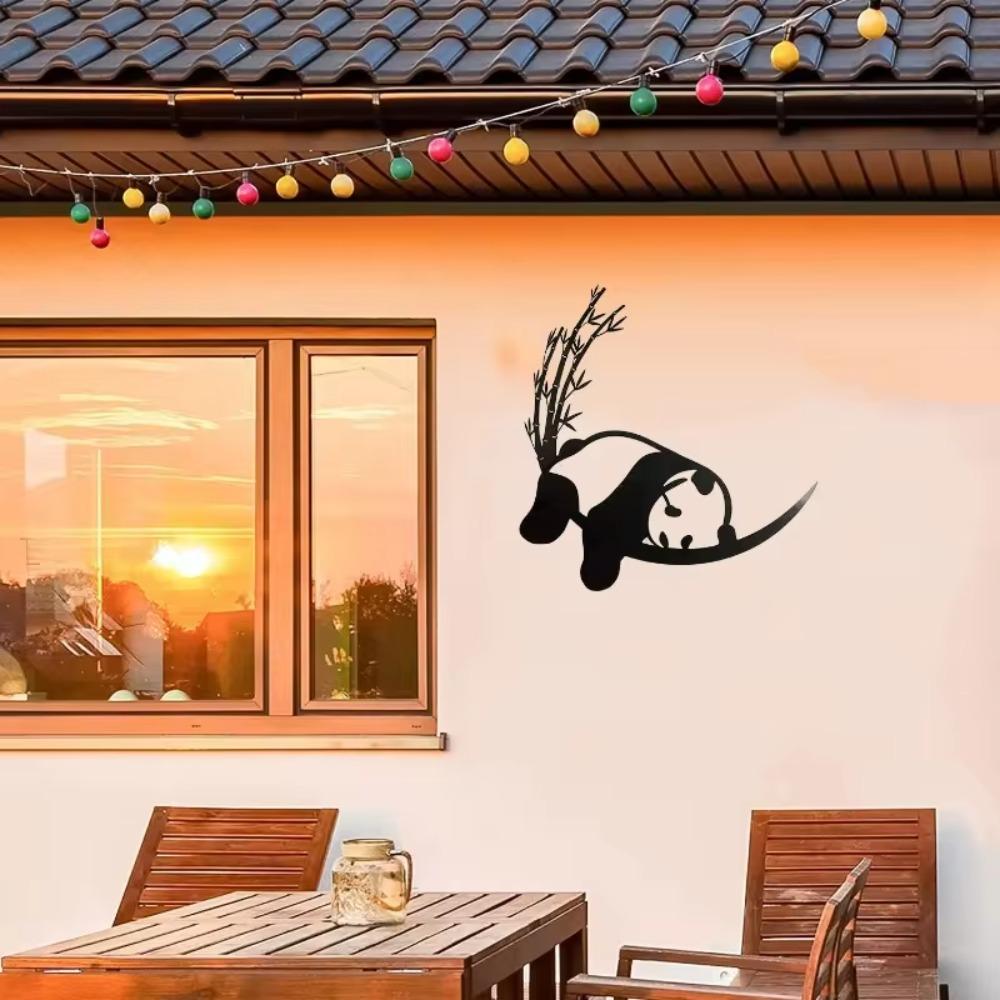1pc Resting Panda & Bamboo Metal Wall Art – Elegant Living Room Decor for a Stylish Home Decoration