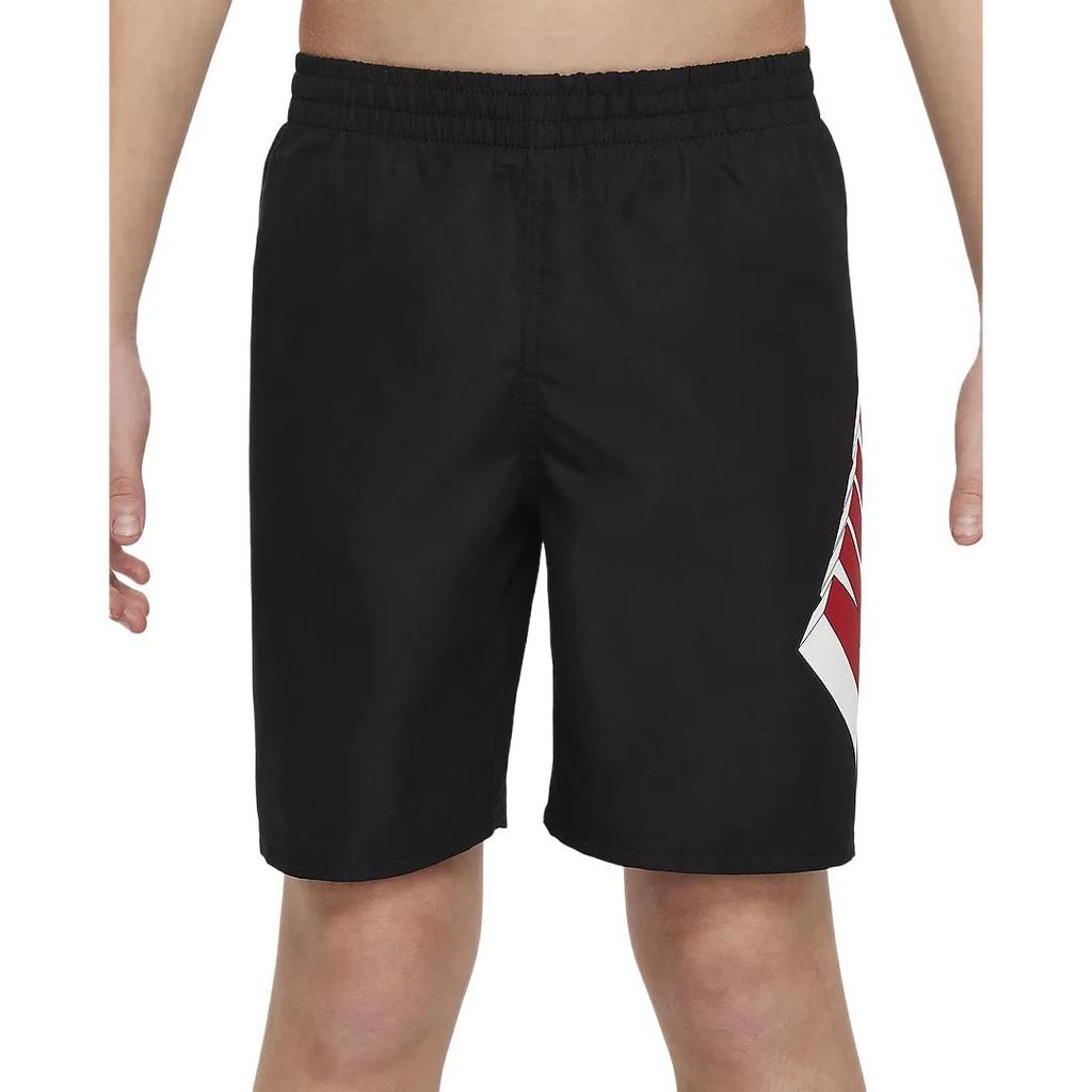 Nike Swim Letter Print Lace-Up Casual Sports Shorts Kids shorts Black FZ6499-010