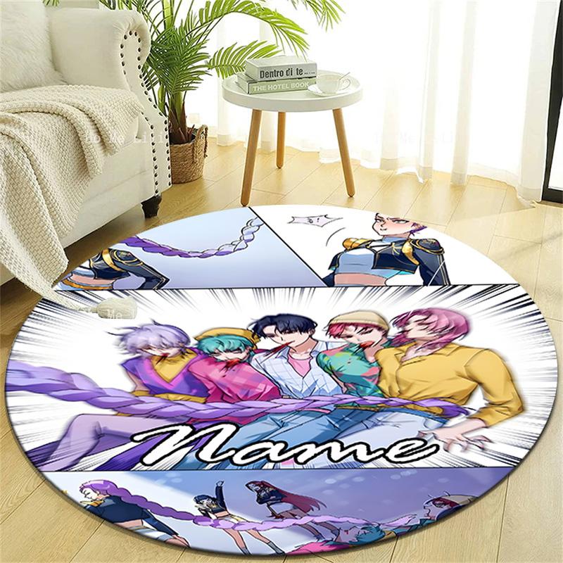 Personalized K-KPop Demon Hunters Round Chair Office Rug - Perfect for Mat, Office Chair & More - Ideal Gift for Birthdays and Holidays