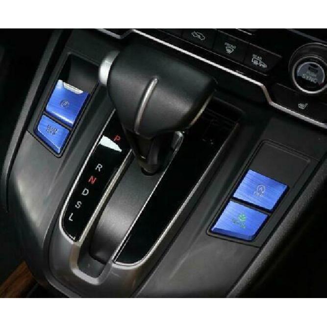 For Honda CR-V CRV 2017- Aluminum Blue 4X Gear Shift Button Sticker Trim
