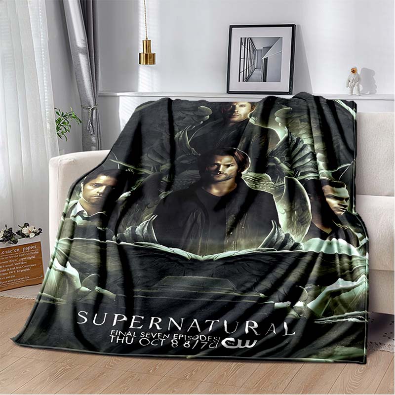 2026 New Supernatural Dean Sam Printed Blanket flannel Sofa Bed Cover for Four Seasons Comfortable Sleep Portable Warm Blanket