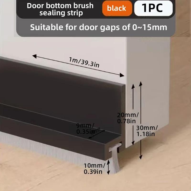 1pc 1m/39.37in Door Sealing Strip Self-adhesive Gap Filling Sealing Strips Insect Proof Brush Strip Windproof Soundproof Door