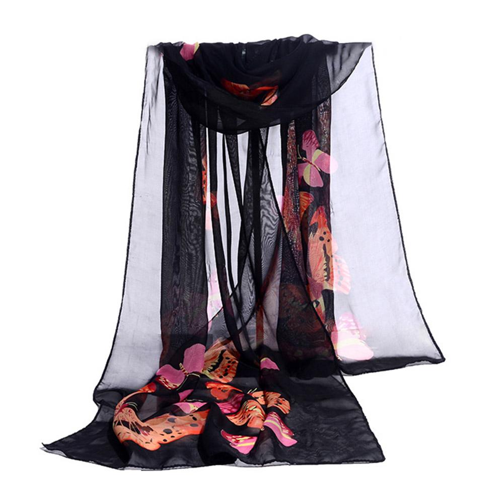 New Hot Fashion Party Scarves Shawl Butterfly Flower Shawl Wrap Silk Shawl Vintage Soft Soft La L6D0