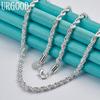 925 Sterling Silver 4mm Twisted Necklace Fashion Jewelry
