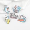 Stylish Shark Colorful Series Brooch Animal Shaped Lapel Pin For Unique Accessories Fashionable