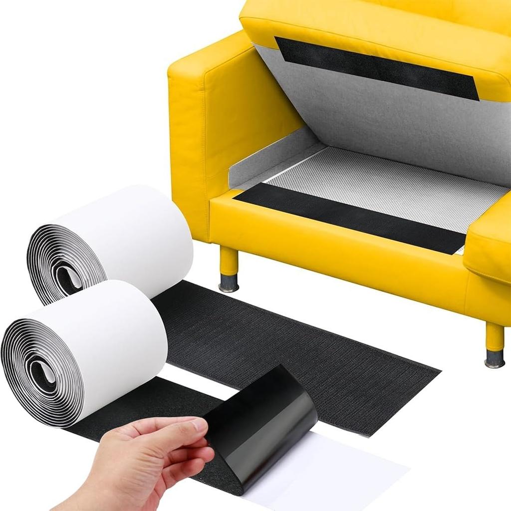 1Set/2Rolls 1/2/3meters Nylon Couch Cushion Non-Slip Grip Tape Adhesive Hook and Loop Strips for Fabric Outdoor Patio Cushions