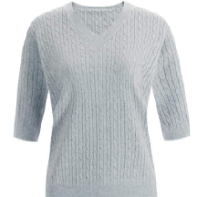 Shop Women V Neck Basic Inner Cable KniT Cashmere ShorT sleeVe T shirT Purple
