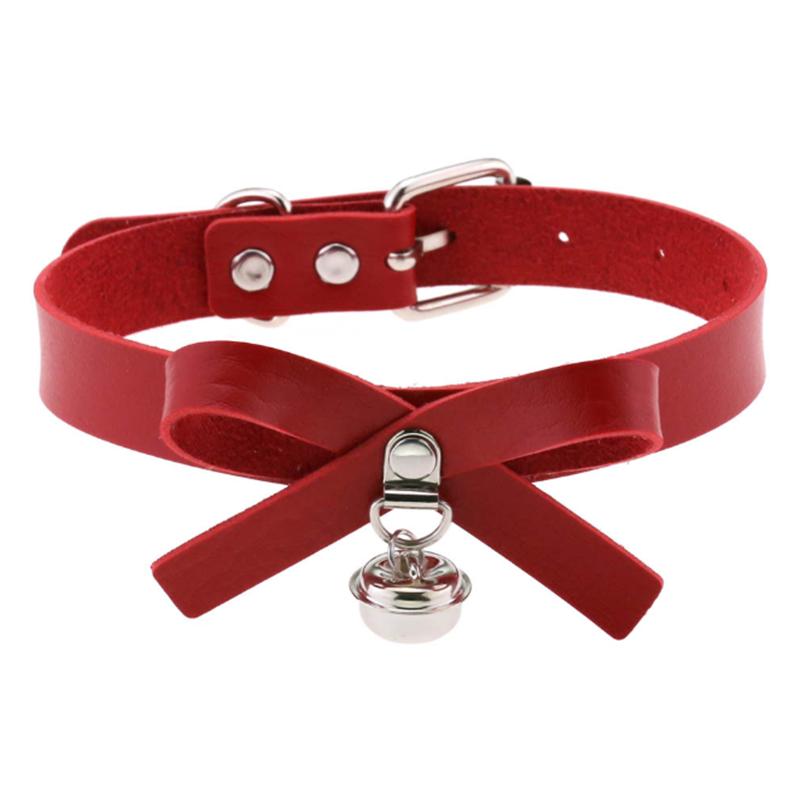 1Pc Punk Women Harajuku Heart Religion Cross PU Leather Choker Necklaces Punk Gothic Spike Rivet Collares Bell Torques Jewelry