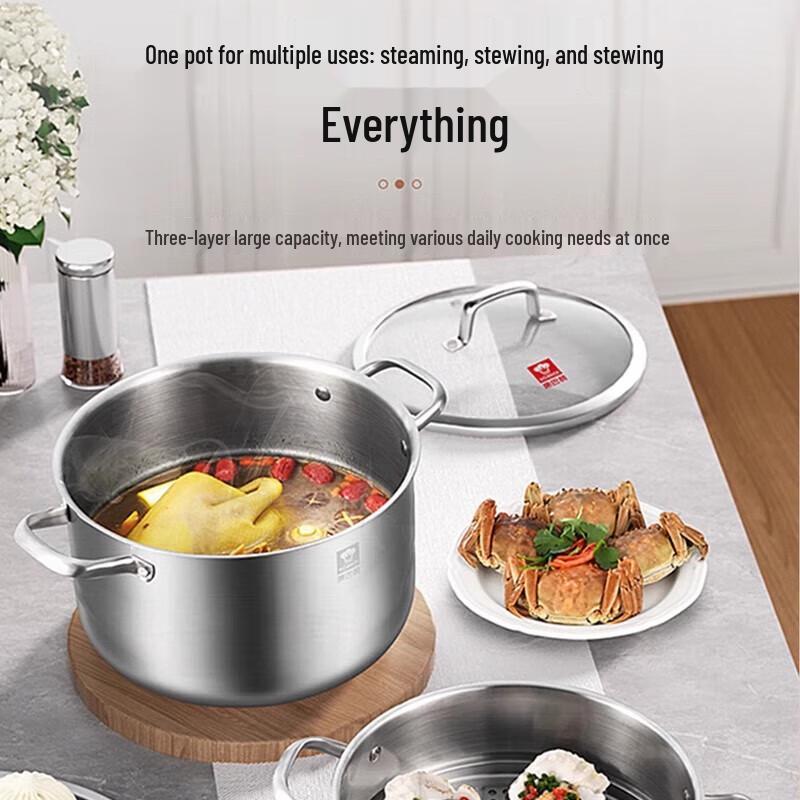 Kobach 20cm 304 Stainless Steel 2-Layer Steamer Pot