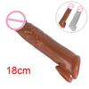 18CM Couple Sex Toys for Men Realistic Penis Condom Penis Sleeve Extender Soft TPE Cock Enlarger Male Delay Ejaculation