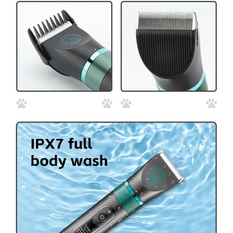 New VGR Professional Dog Shaver Electric Pet Hair Trimmer Household Metal Pet Hair Trimmer LED Digital Cat and Dog Hair Trimme IPX7 Waterproof V-209