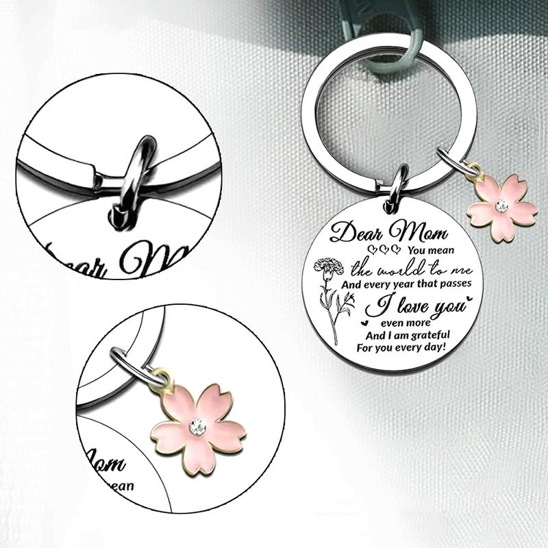 To My Mom Keychain,Stainless Steel Mom Keychain From Son Daughter,Mother’S Day Birthday Gifts,Remember I Love You Mom Key Ring