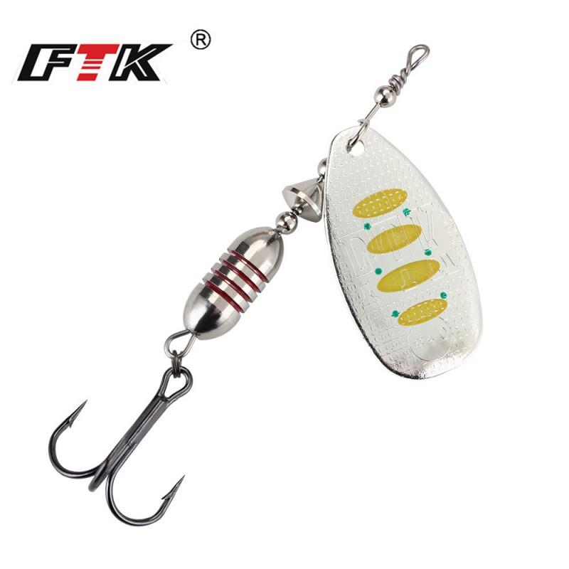 18g Rotating Spinner Lure Bass Pike Fishing Sea Freshwater Artificial Bait With Treble Hook
