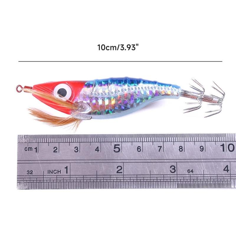10Pcs Luminous Squid Jigs Lures Fishing Hard Fishing Lures Glow Squid Jig Hooks