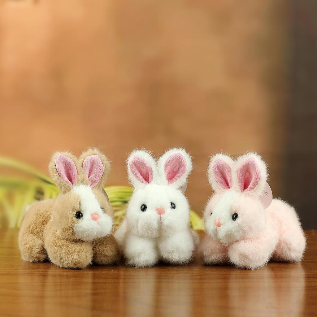 Cute White Rabbit Plush Keychain Pendant - Small Gift