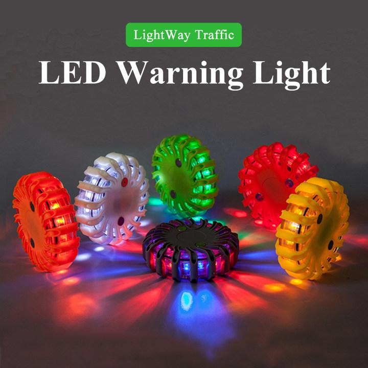 Low MOQ Durable Orange Housing Impact Resistant Marine Camping Strobe Magnetic LED Road Flare Beacon Warning Disc