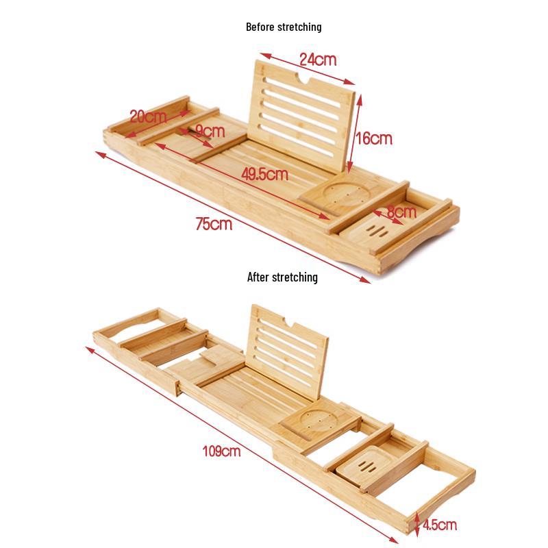 TLXT Extendable Bathtub Caddy with Flip Cover