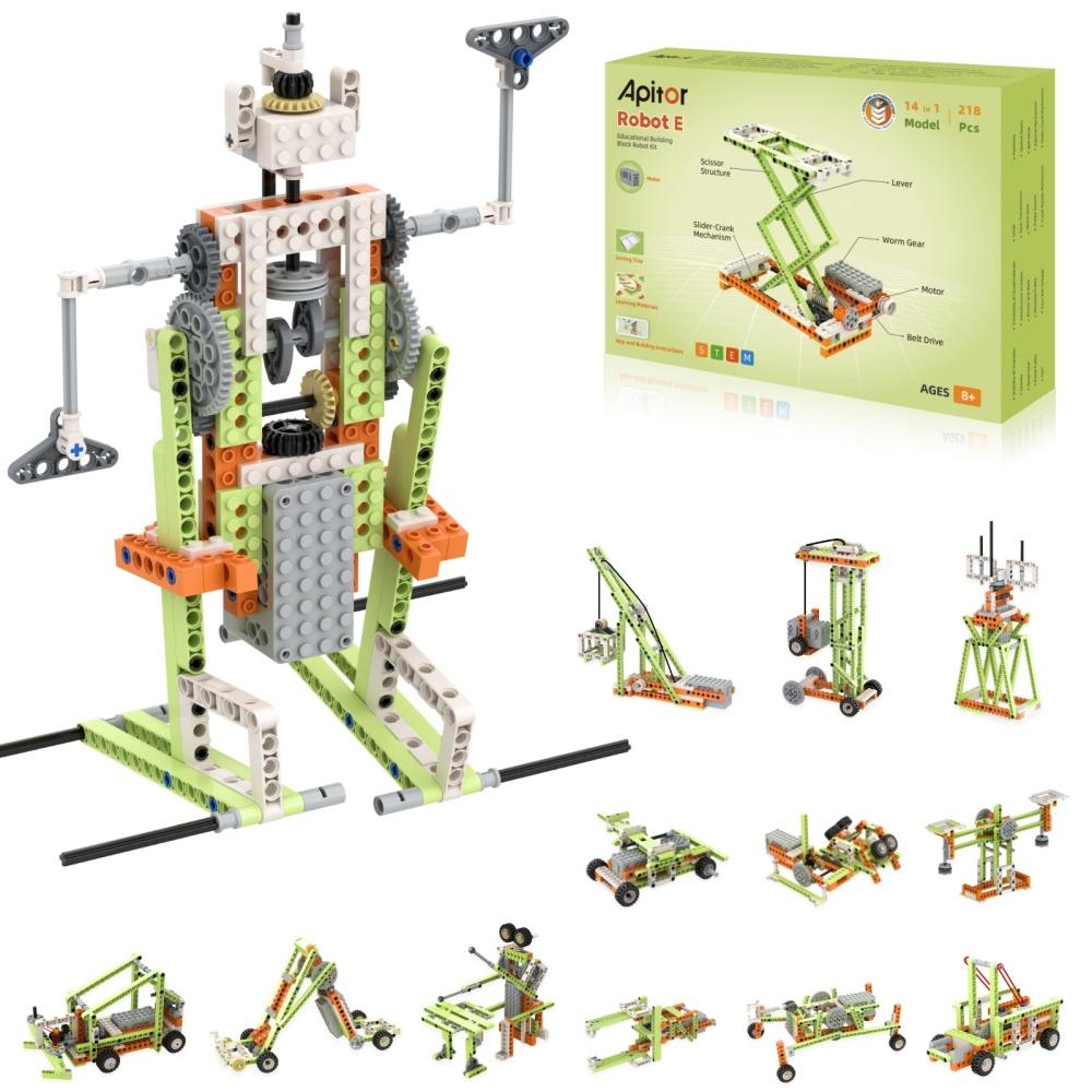 Apitor Q Robot Building Kit 20-in-1 Programmable APP RC Car Robotics Coding Kit STEM Project Educational Birthday Gifts for Kids