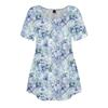 Ladies Round Neck Printed  Short Sleeve Top Loose Casual Short Sleeved Plus Size Tops