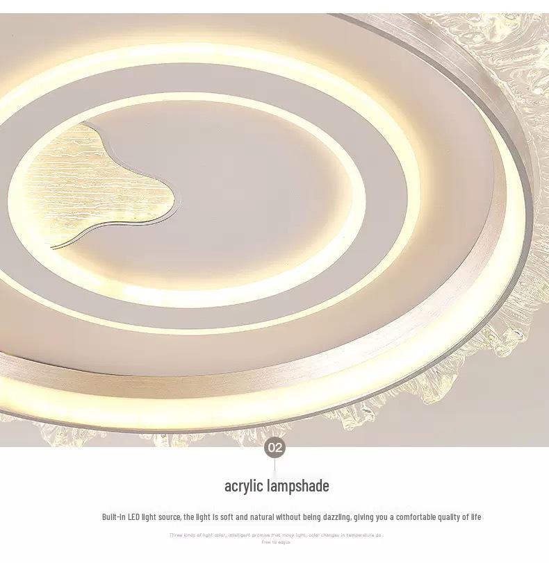 Elegant Crystal Ceiling Light - Modern, Minimalist, Eye-Protection Design for Luxury Bedrooms