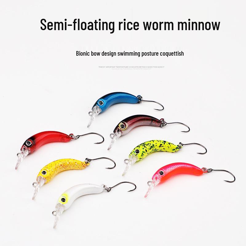 3,7 cm Minnow-Köder mit Einzelhaken & großem Auge, Schwarznickel