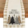 Christmas Table Runner with Santa and Tree Design