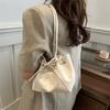 Stylish 2024 Women's Pu Leather Bucket Bag Trendy Single Shoulder Handbag With Bow