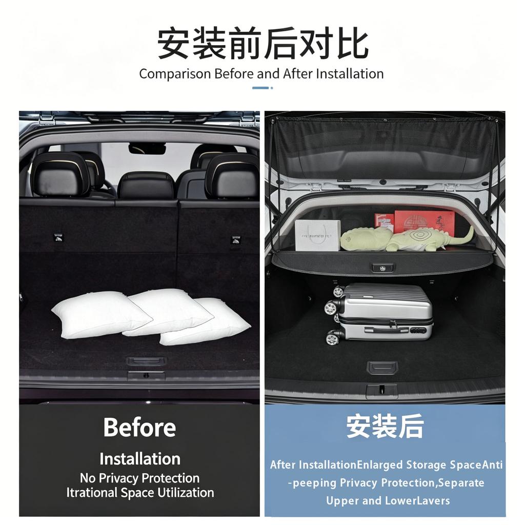 For NEW Zeekr 7X 2025-2026 Rear Trunk Cover Curtain and Partition Panel Specially Modified Rear Trunk Storage Curtain